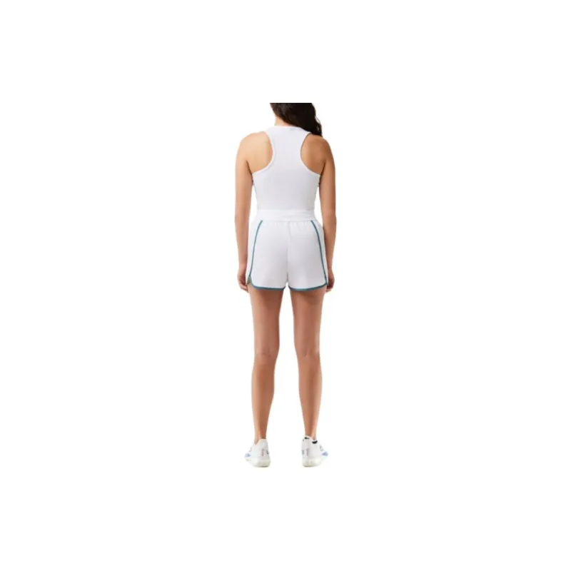 LACOSTE Casual Shorts Women's White/Blue-3