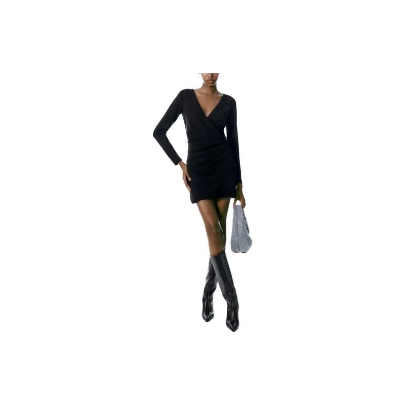 ZARA Long-Sleeved Dresses Women's Black-2