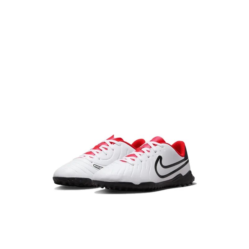 Nike Tiempo Legend 10 Club Anti-Slip Wear-Resistant Low-Top Kids' Soccer Shoes White Black Red Kids'-2