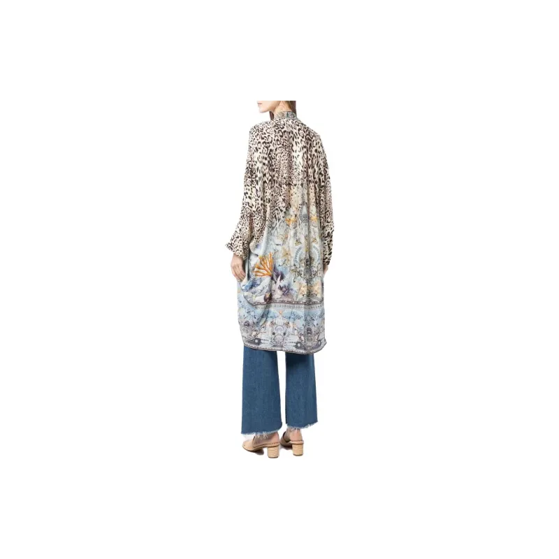 CAMILLA Seahorse Sonnet-print Silk Jacket-2