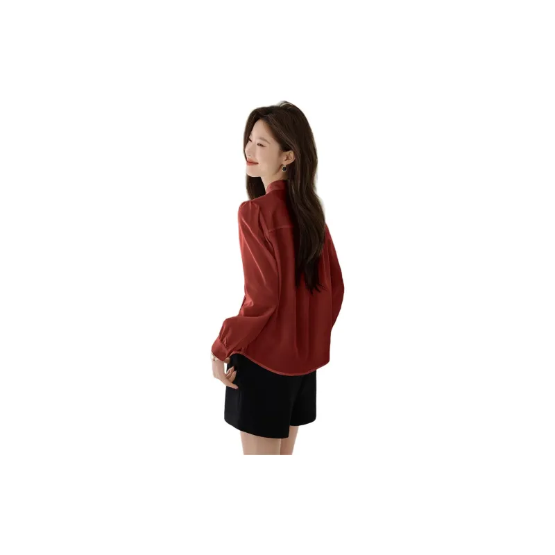 Mo Han Yi Mei Shirt Women's Vintage Red-1
