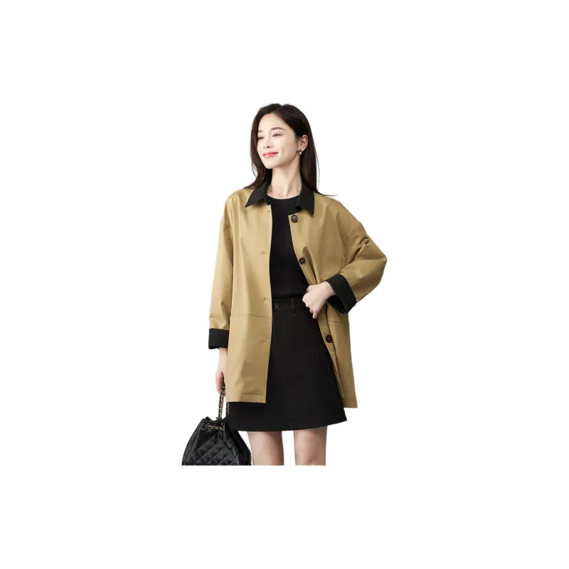 YALIDA Jackets & Coats Women's Dark Khaki-2