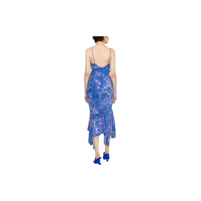 The Attico Lace Detailed Asymmetric Midi Dress-3