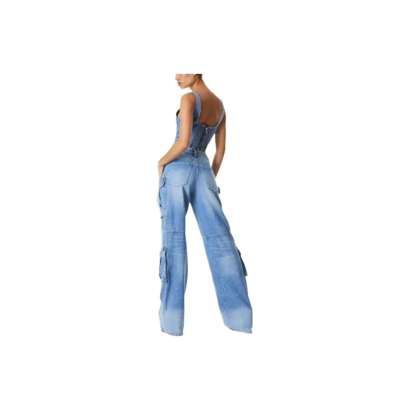 ALICE+OLIVIA Cay Baggy Denim Cargo Trousers-2