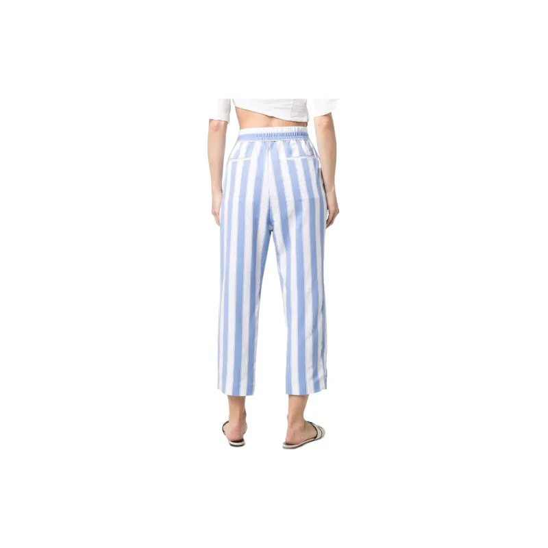 BALMAIN Bicolor Striped Harem Pants 'Blanc/Bleu Pale'-2