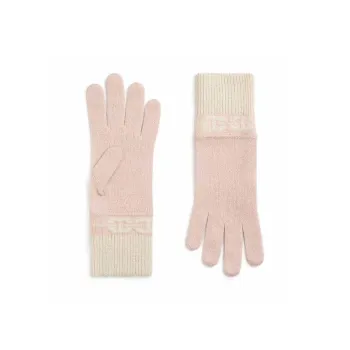 HERMES Cashmere Knit Gloves Women's Pink Apricot