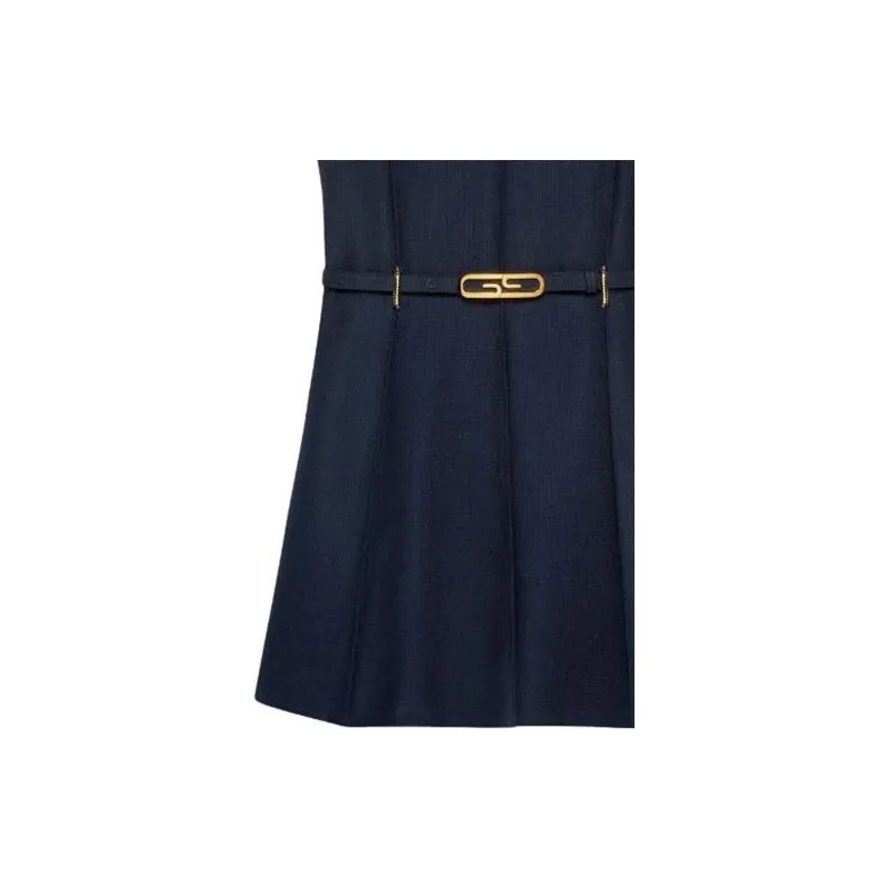 GUCCI Short-Sleeved Dresses Women's Navy Blue-2