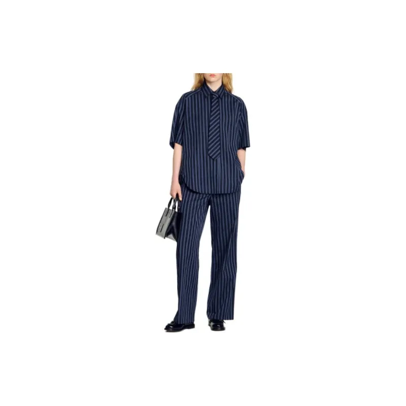 Sandro Rhinestoned Cotton Shirt-1