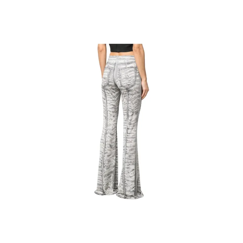 DIESEL Denim-print Flared Trousers-2