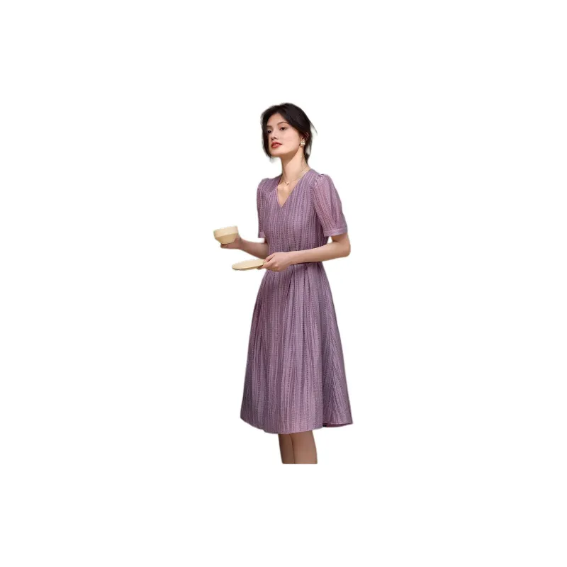 XWI Short Sleeved Dress Women's Dark Purple-1
