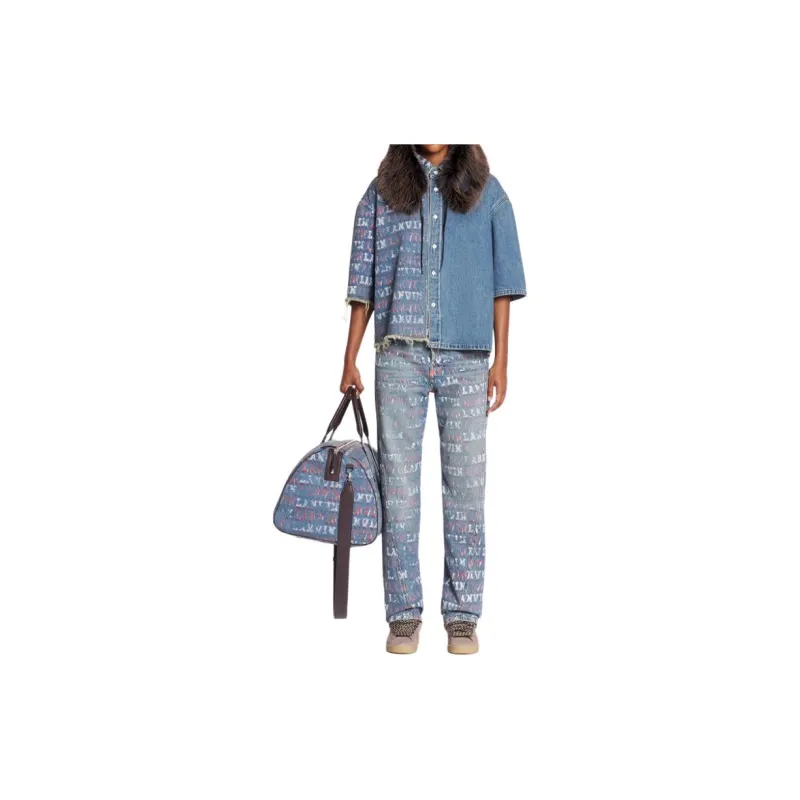 Lanvin X Future Mid Rise Distressed Jeans-4