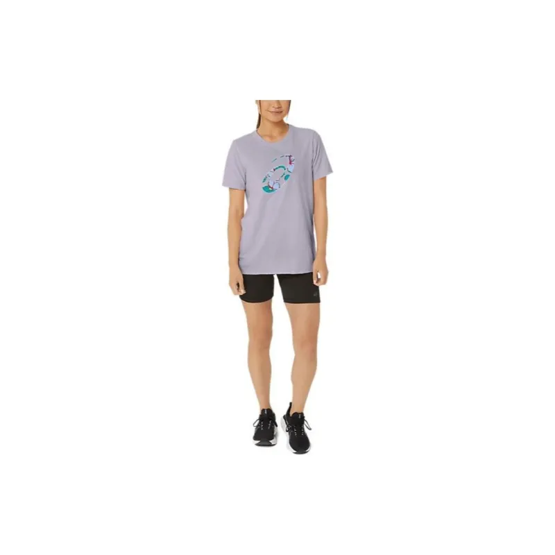 Asics Hibiscus Spiral A T-Shirts Women's Purple-1