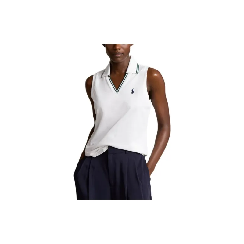 Polo Ralph Lauren Wimbledon Tennis Open Collection SS24 Polo Shirt Women's Porcelain White-2