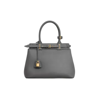 CELINE Calfskin Handbag Women's Smoke Black