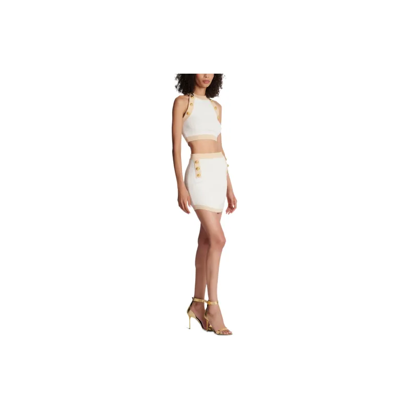 BALMAIN Button embellished Knitted Miniskirt-3