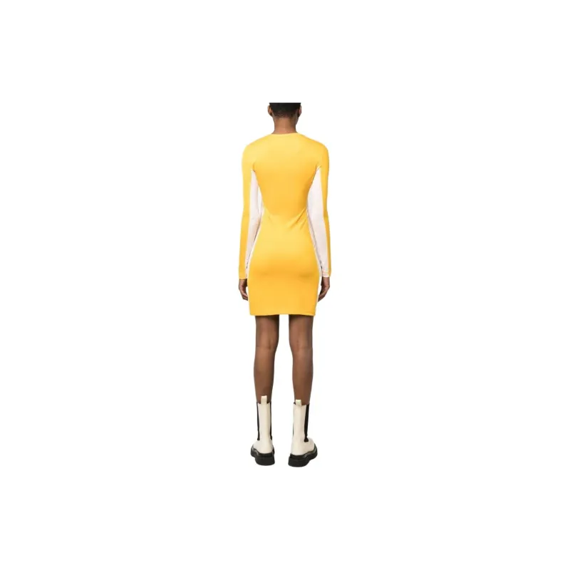 DIESEL Long-Sleeved Dresses Women's Yellow-3