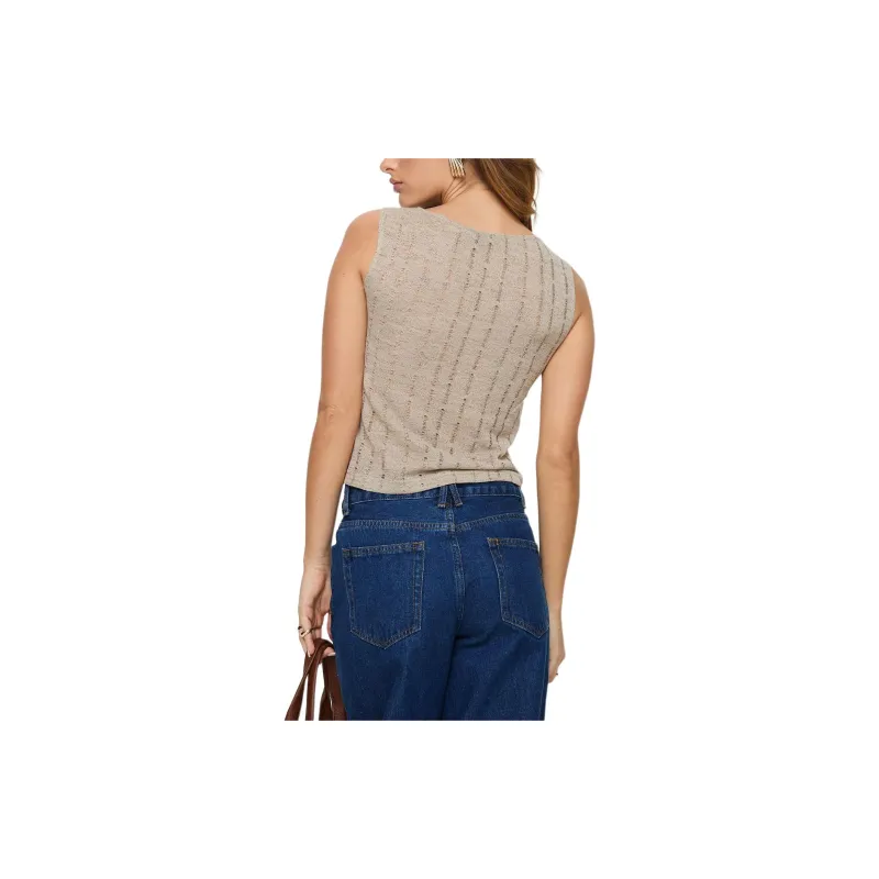 PRINCESS POLLY CASSANDER TOP Tank Tops Women's BEIGE/Beige-2