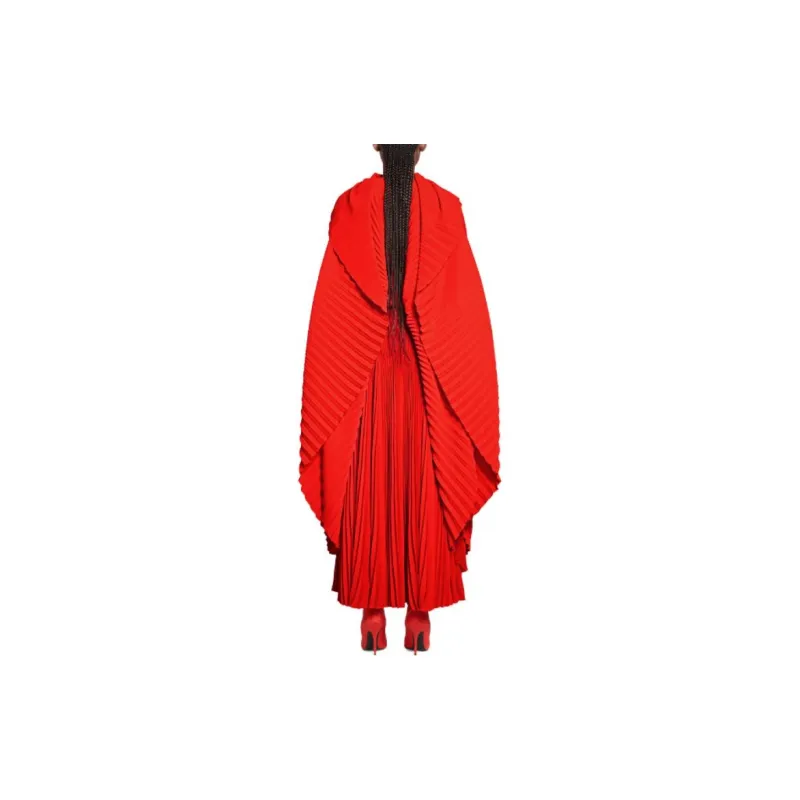 Balenciaga Long-Sleeved Dresses Women's Red-4