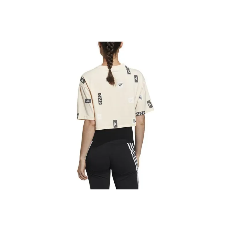 Adidas T Shirts Women's Ecru-2