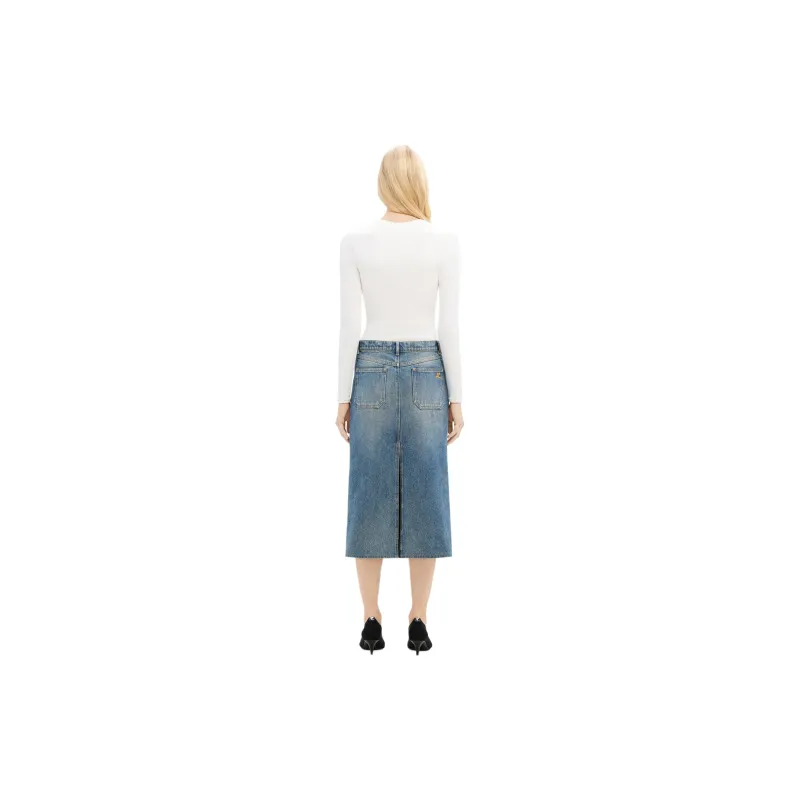 COURREGES 2 Pocket Denim Skirt 'Vintage Medium Blue'-1