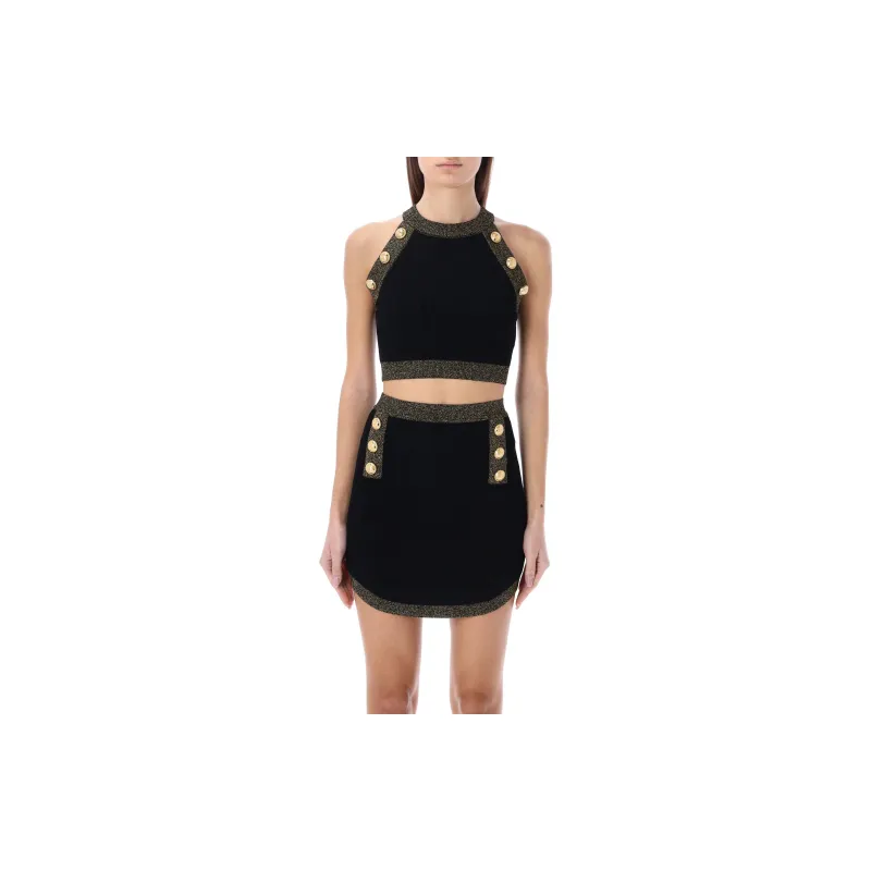 BALMAIN Contrast trimmed Knitted Top-4