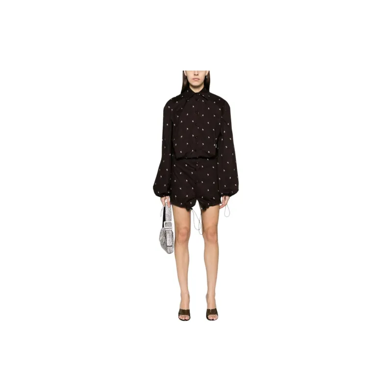 The Attico Asymmetric Drawstring Hem Mini Dress-1