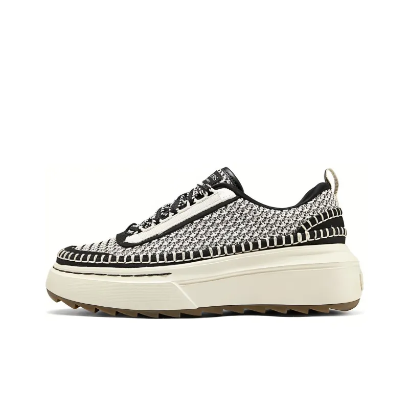 Skechers Court Classics Breathable Low Top Casual Skateboard Shoes Women's Black Beige-0