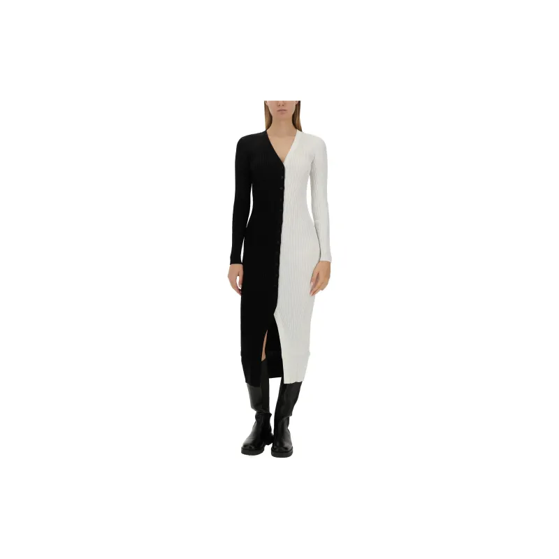 Staud Two tone V neck Dress-1