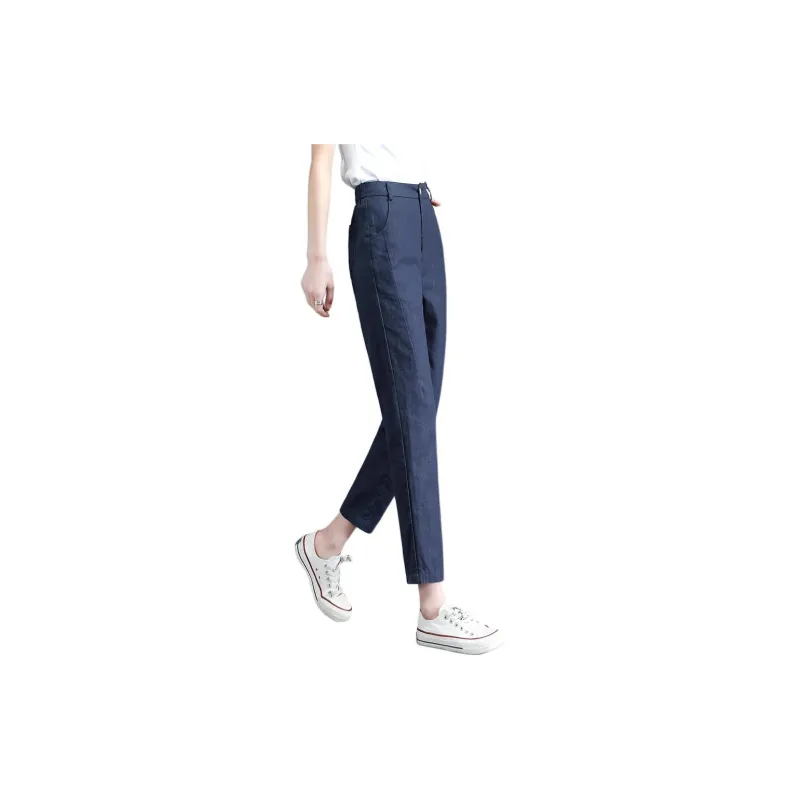 Mo Han Yi Mei Casual Pants Women's Navy Blue-3