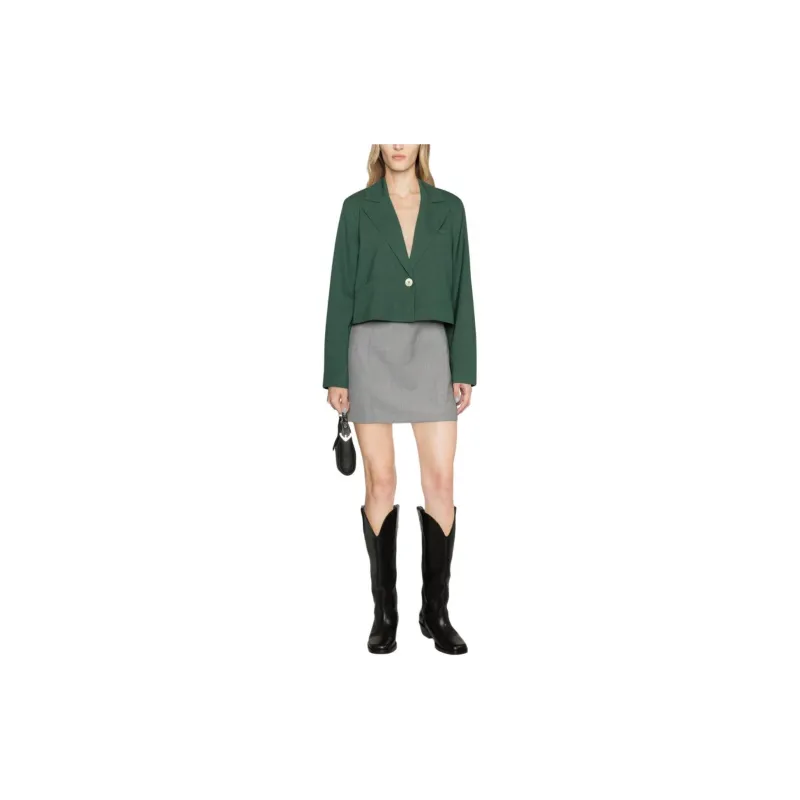 GANNI Single-breasted Cropped Blazer-3