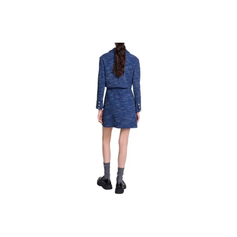Maje Layered Tweed Mini Dress-2