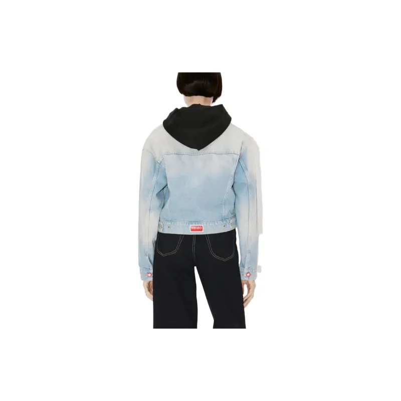 KENZO Faded effect Cropped Denim Jacket-3