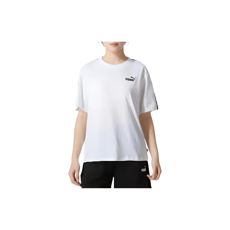 PUMA SS24 Drop Shoulder Sleeve T Shirt Women's White-3