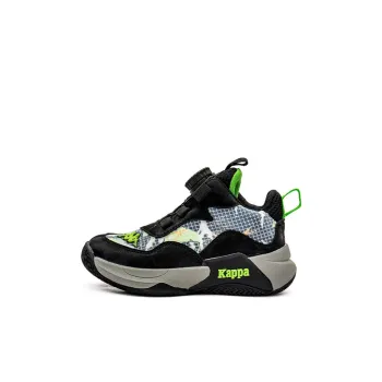 KAPPA KIDS Low Top Children's Basketball Shoes Black Green Kids'