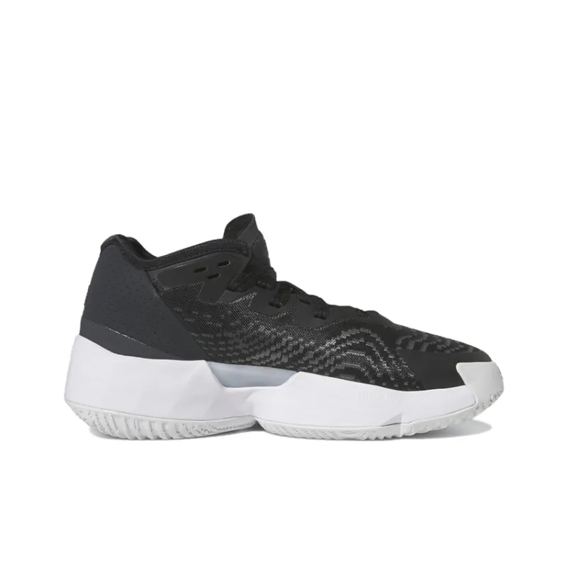 Adidas D.O.N. Issue #4 Anti Slip Wear Resistant Low Top Children's Basketball Shoes Black White Teenagers-1
