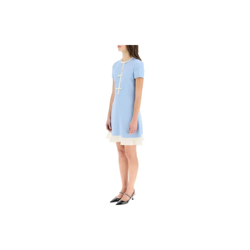 RED VALENTINO Short Sleeved Dresses Women's Blue-3