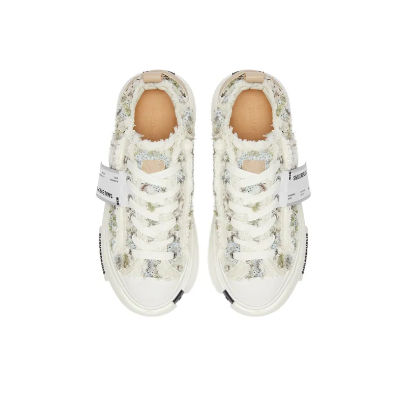SMILEREPUBLIC Wear-Resistant Slip-Resistant Low-Top Casual Shoes Unisex Beige Green-4