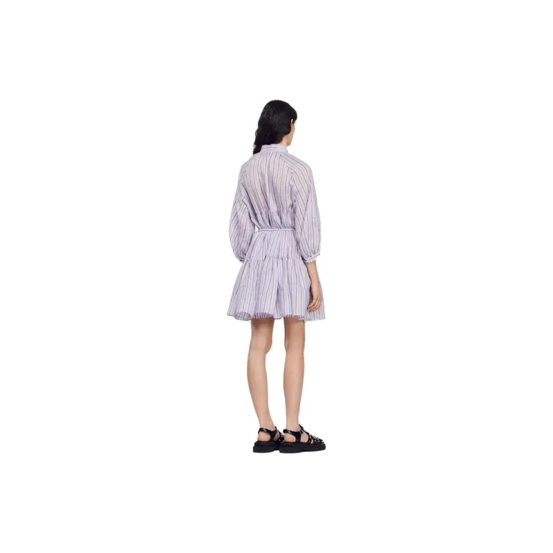 Sandro Short Sleeved Dress Women's Purple-1