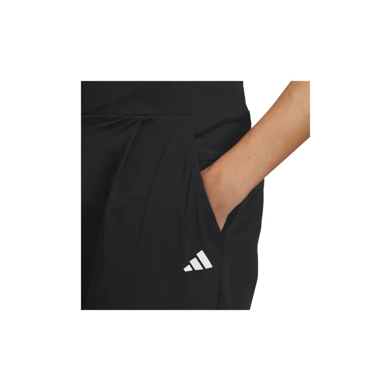 Adidas Stretch Pull-On Ankle Pants Knitted Sports Pants Women's Black-4