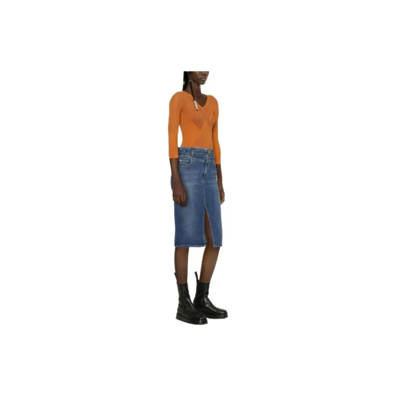 PINKO Denim Long Skirts Women's Blue-3