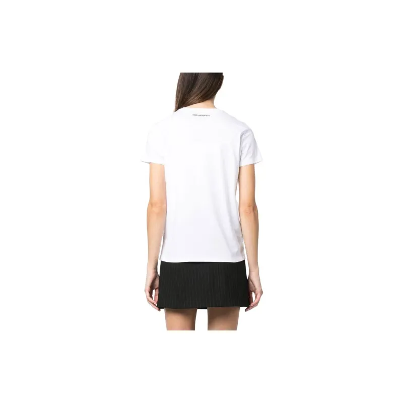 KARL LAGERFELD / Karl Lagerfeld Jeans Ikon Rhinestone embellished T shirt-3