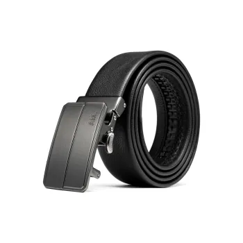 Anthony Miles Cow Leather Leather Belts Men's Black 3.4cm