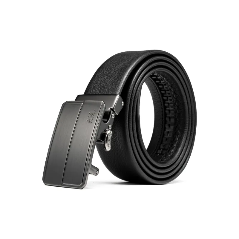 Anthony Miles Cow Leather Leather Belts Men's Black 3.4cm-0