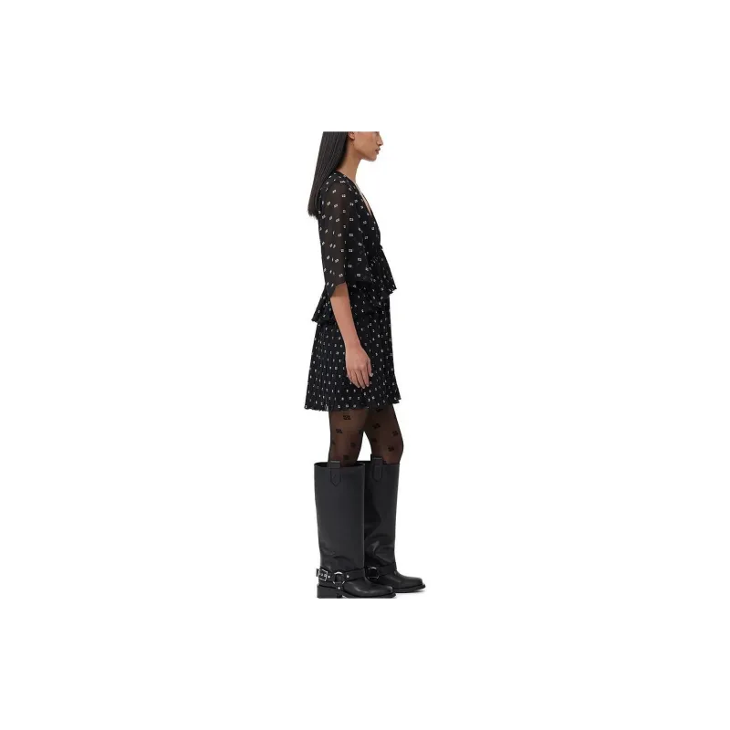 GANNI Butterfly Logo pattern Tights-3