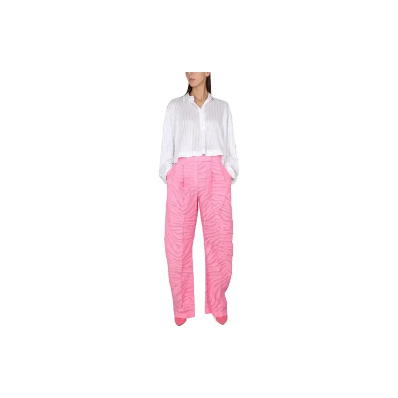 The Attico Gary Zebra Pattern Wide Leg Trousers-4