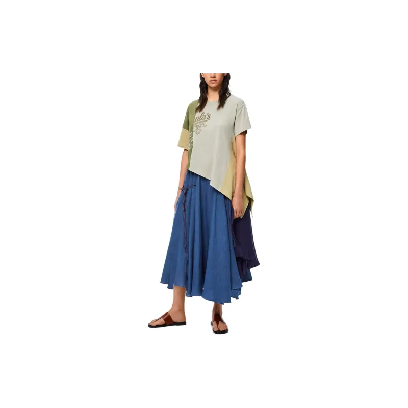 LOEWE FW21 Casual Long Skirt Women's Blue-2