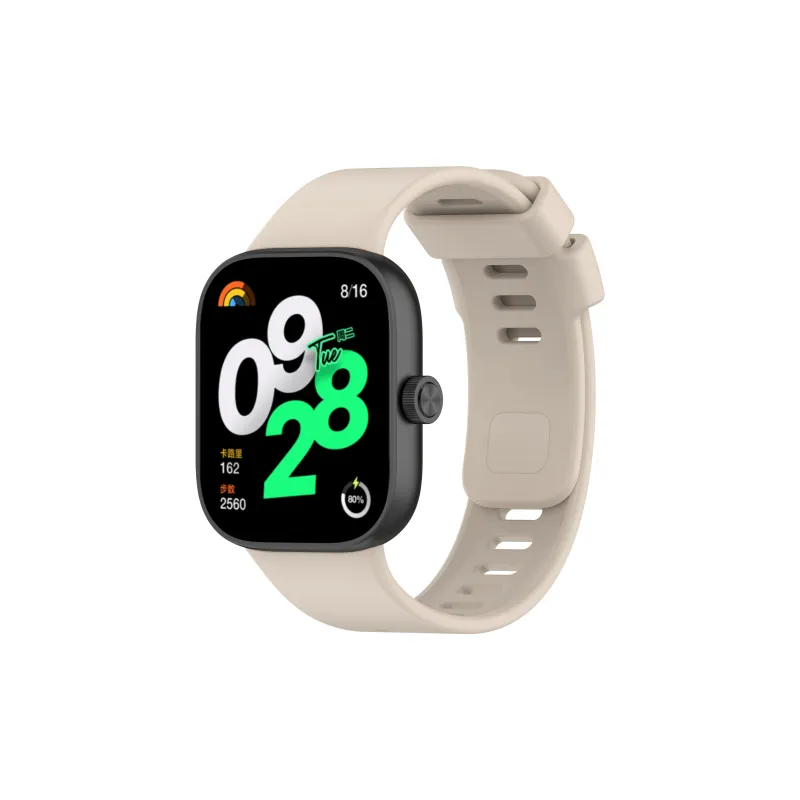 FZRT Xiaomi Red Beige Compatibility Watch Band Quick Release Silicone One Piece Strap Silicone Material-4