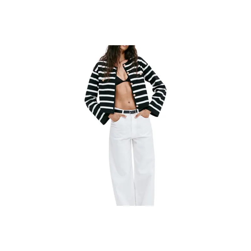 H&M Knitwear Women's Black Stripes-2
