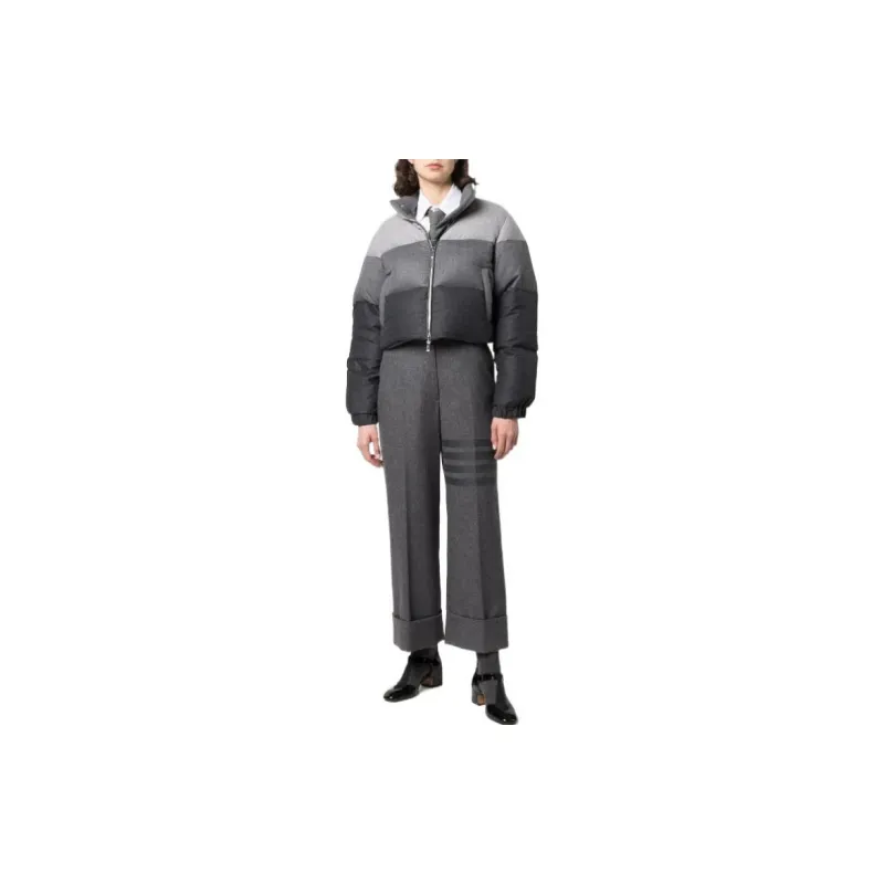 THOM BROWNE Cropped Coats Women's Gray-1