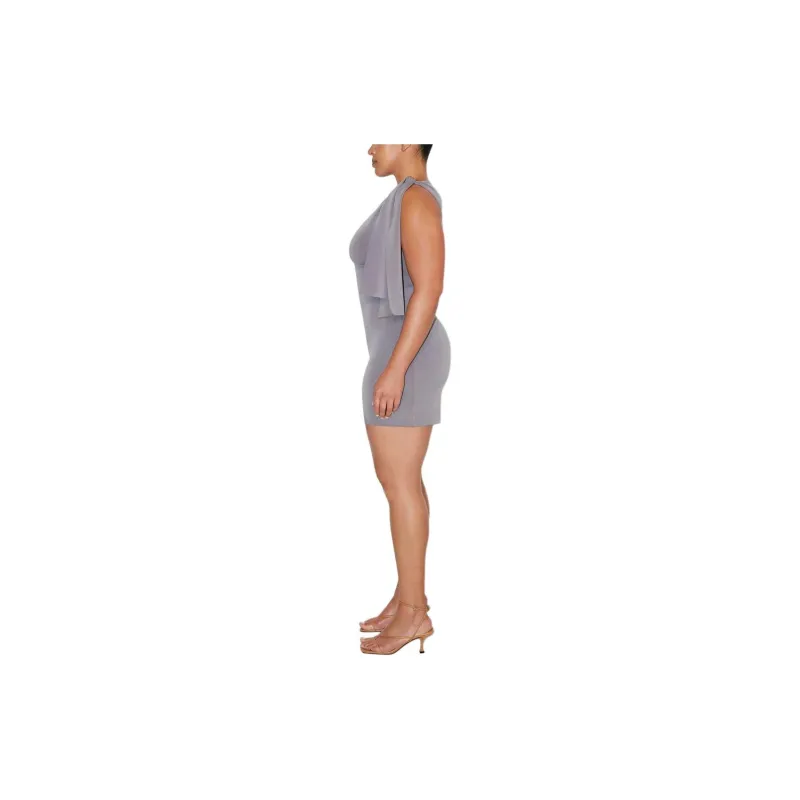 Khy DROP 006 Sueded Stretch Knotted Mini Dress Sleeveless Dress Women's STEEL GREY/Steel Gray-3